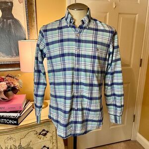 EEUC Men's Ralph Lauren Button Down Plaid Oxford Shirt Size SMALL